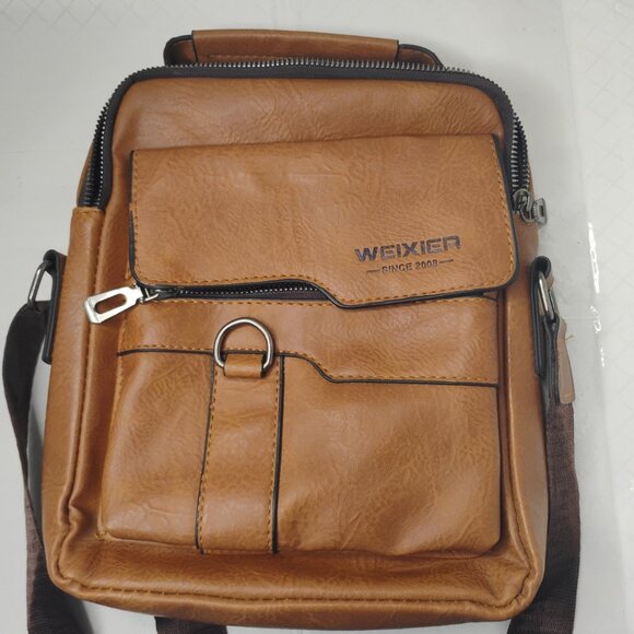 Weixier Other - Weixier Men's Brown Leather Shoulder Travel Bag Crossbody Strap